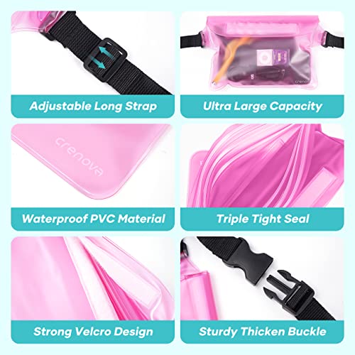 Crenova Waterproof Fanny Packs for Women, Sandproof Dry Bag for Beach, Water proof Pouch for Phone Passport Purse, Floating Waterproof Bags for Cruise Travel Water Park Boating Fishing Diving Surfing Kayaking - Image 3