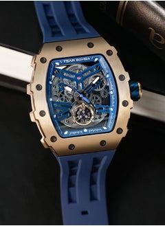 TSAR BOMBA Men's Automatic Blue Silicone Sapphire Crystal Watch TB8208A-08 - 43mm  - Image 4