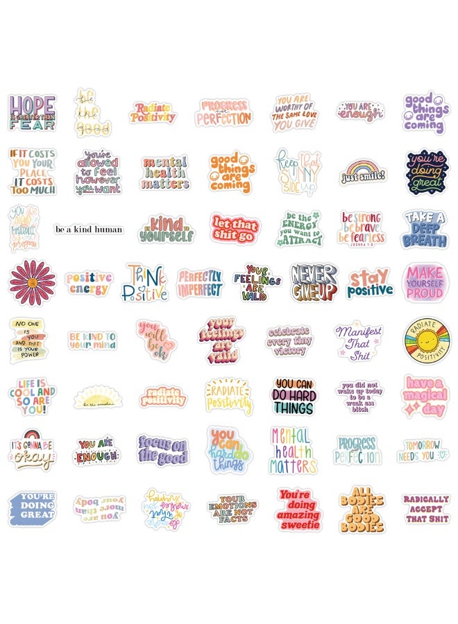 NIBEMINENT 110 Pcs Positivity Deco Kit Waterproof Stickers, High Definition Printing Bright Colors, Suitable for Laptop Skateboard Luggage Water Bottle Guitar DIY - Image 3