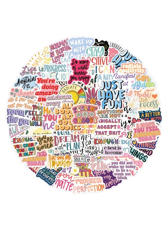 NIBEMINENT 110 Pcs Positivity Deco Kit Waterproof Stickers, High Definition Printing Bright Colors, Suitable for Laptop Skateboard Luggage Water Bottle Guitar DIY - Image 1