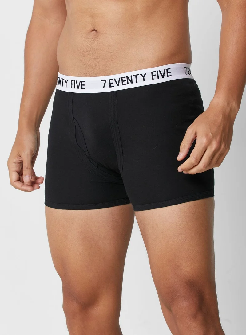 Seventy Five Basics 2 Pack Waist Band Trunks With Antibacterial Finish