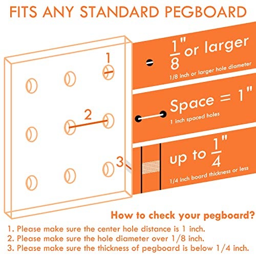 G.CORE Pegboard Hooks Accessories - 30pcs 4inch Metal Peg Board Tool Hangers, Fits 1/8 1/4 Pegs Slots, Pegboard Wall Organizer Shelving Racks, Hanging Display Storage Holders for Garage Craft (Black) - Image 2