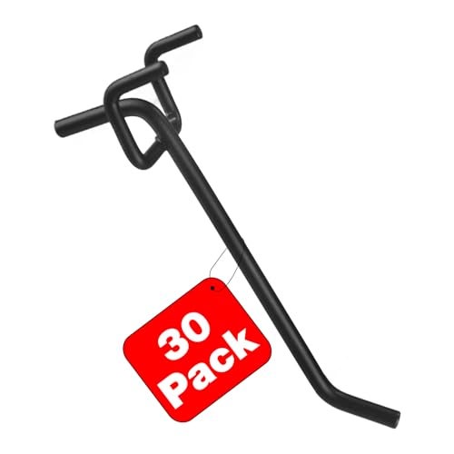 G.CORE Pegboard Hooks Accessories - 30pcs 4inch Metal Peg Board Tool Hangers, Fits 1/8 1/4 Pegs Slots, Pegboard Wall Organizer Shelving Racks, Hanging Display Storage Holders for Garage Craft (Black) - Image 1