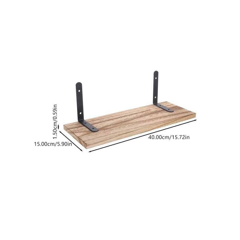 Light Brown Paulownia Wood Floating Wall Shelves Multi Layer Storage Rack for Living Room Bathroom Bedroom - Image 4