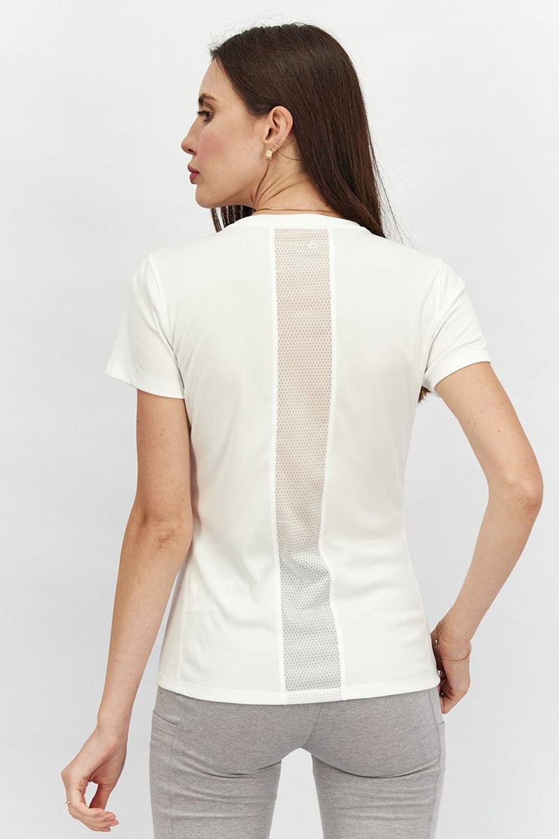 Reebok Women Sportswear Fit Short Sleeves Training Top, White - Image 3