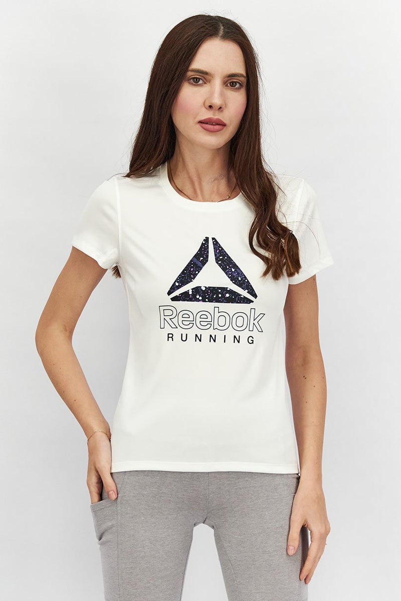Reebok Women Sportswear Fit Short Sleeves Training Top, White - Image 1