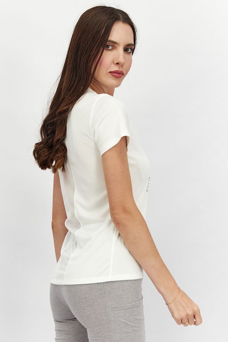 Reebok Women Sportswear Fit Short Sleeves Training Top, White - Image 4