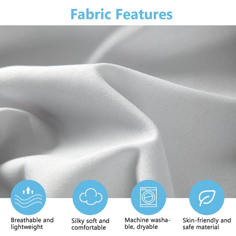 TILLYOU Baby Crib Sheets for Boys Girls, Fitted Crib Sheet 2 Pack for Standard Crib and Toddler Mattresses, Super Soft Toddler Bed Sheets, 28"x52"x8", White & Gray - Image 2