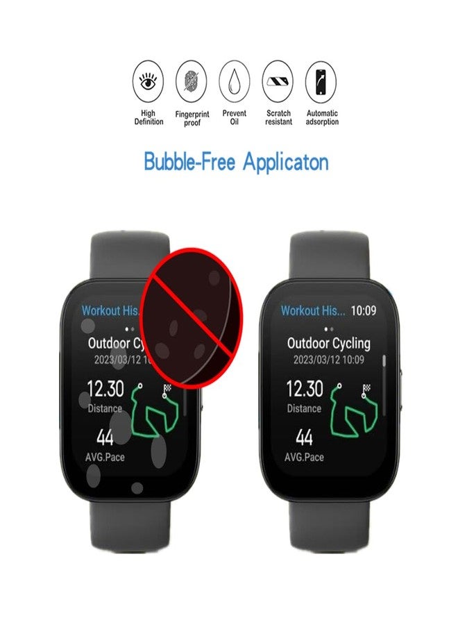MIHENCE Compatible for Amazfit Bip 5 Screen Protector, HD Full Coverage TPU Protective Film Compatible for Bip 5 Smartwatch (6PCS) - Image 3
