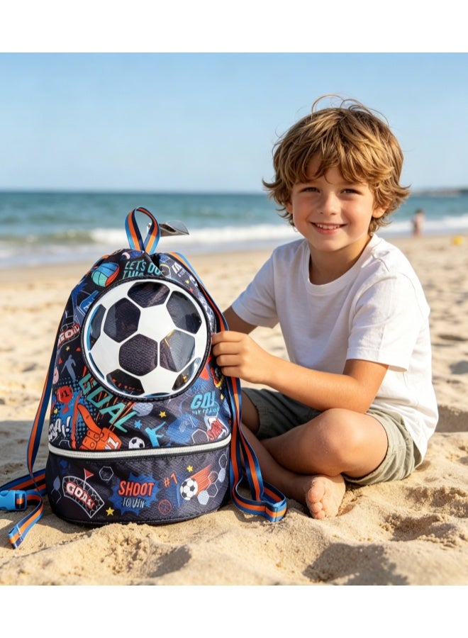 Five dream house Kids Swim Bag Double Waterproof Swimming Backpack for Kids Boys Swim Bag with Wet Dry Separation and Independent Shoe Compartment 25.5×13×41cm - Image 1