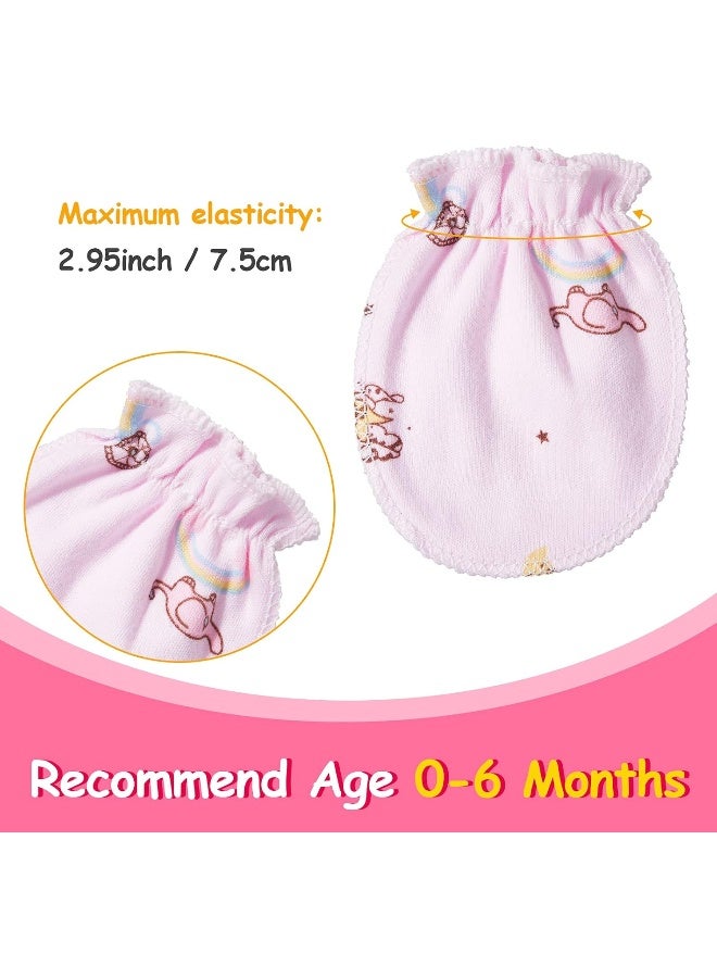 Geyoga Geyoga Newborn Baby Mittens No Scratch Mittens Soft Elastic Infant Baby Gloves for 0-6 Months(Cute Style,24 Pairs)  - Image 2