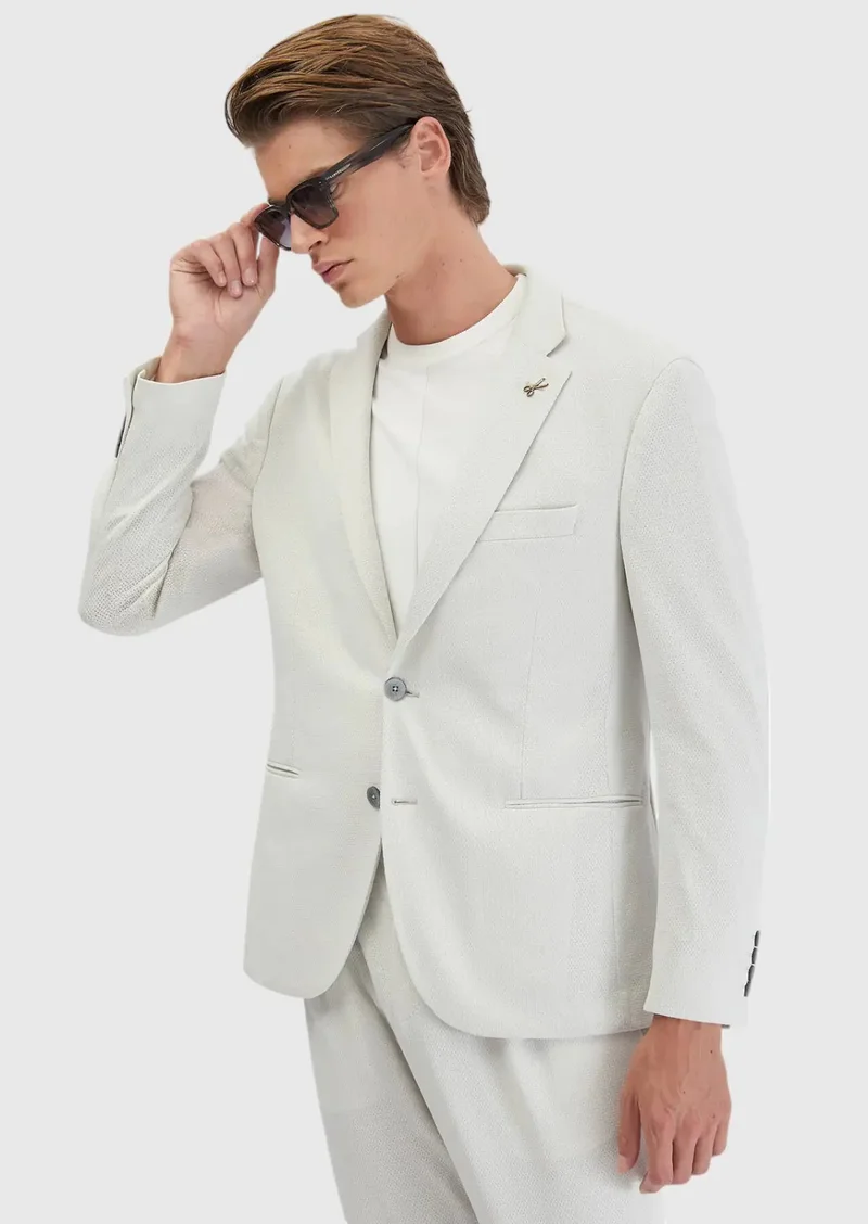 RAMSEY Smoked Plain Comfort Fit Suit