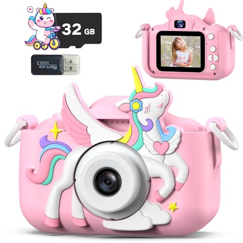 Teslahero Kids Camera ToysChildren Digital Video Camera Gift for Girls Boys 312 Age KidsChritmas Birthday Festival Present for 3 4 5 6 7 8 9 10 11 12 Year Old Toddler Child Pink - Image 1