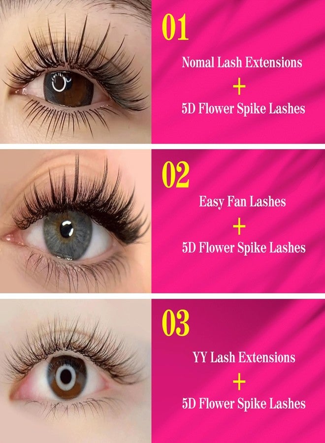 TDANCE Lash Spikes Matte Black 5D Spikes Lash Extensions Natural Look 5D Flower Eyelash Extensions for Professional Use Spikes Lashes (5D-Flower,C-0.07,8-15mm) - Image 5