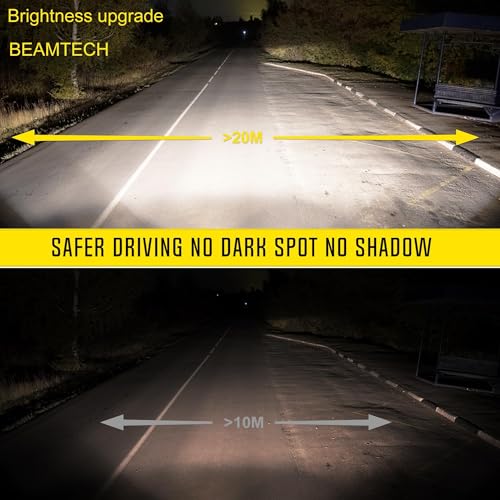 BEAMTECH 9006 Bulbs, S1 Series HB-4 Fog lights, 300% Brighter 6500K White, 2 Bulbs - Image 2