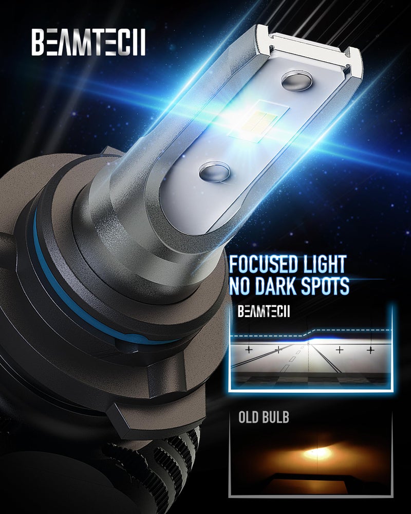 BEAMTECH 9006 Bulbs, S1 Series HB-4 Fog lights, 300% Brighter 6500K White, 2 Bulbs - Image 3