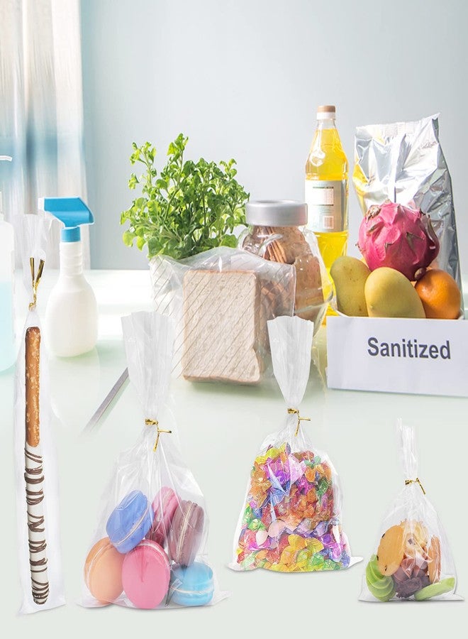 NEOACT 400 PCS Clear Flat Cellophane Treat Bags with 3x5",4x6",5x7",2x10",Treat Bags with Ties are Good for Pretzel Rods,Bakery, Cookies, Candies,Dessert. - Image 5