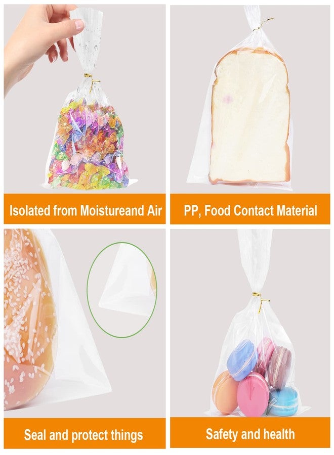 NEOACT 400 PCS Clear Flat Cellophane Treat Bags with 3x5",4x6",5x7",2x10",Treat Bags with Ties are Good for Pretzel Rods,Bakery, Cookies, Candies,Dessert. - Image 4