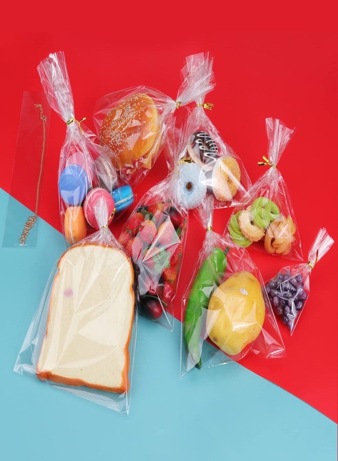 NEOACT 400 PCS Clear Flat Cellophane Treat Bags with 3x5",4x6",5x7",2x10",Treat Bags with Ties are Good for Pretzel Rods,Bakery, Cookies, Candies,Dessert. - Image 3