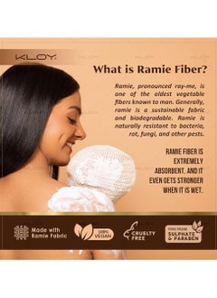 KLOY KLOY Natural Ramie Bath Glove Scrubber Exfoliator for High Lather Cleansing (Pack of 1)  - Image 4
