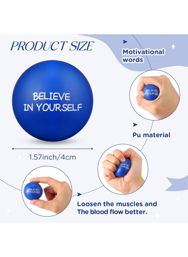 Shappy 72 Pcs Inspirational Stress Relief Balls Motivational Stress Ball Encouraging Pu Bulk Stress Ball For Adults Small Therapy Stress Relief Toys For Valentines Gifts Fidget Anxiety Anger(Blue) - Image 2