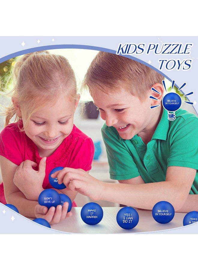 Shappy 72 Pcs Inspirational Stress Relief Balls Motivational Stress Ball Encouraging Pu Bulk Stress Ball For Adults Small Therapy Stress Relief Toys For Valentines Gifts Fidget Anxiety Anger(Blue) - Image 4