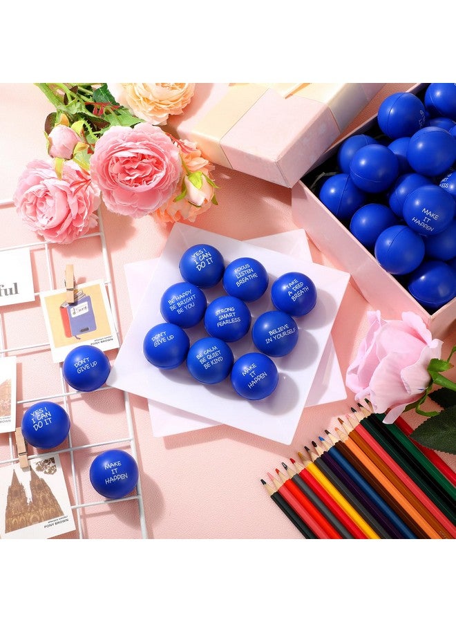 Shappy 72 Pcs Inspirational Stress Relief Balls Motivational Stress Ball Encouraging Pu Bulk Stress Ball For Adults Small Therapy Stress Relief Toys For Valentines Gifts Fidget Anxiety Anger(Blue) - Image 5