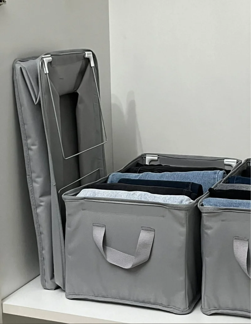 Seryat 4 Pieces Closet Organizer Shelf Organizer Storage Foldable Clothes Organizer 45X25X20