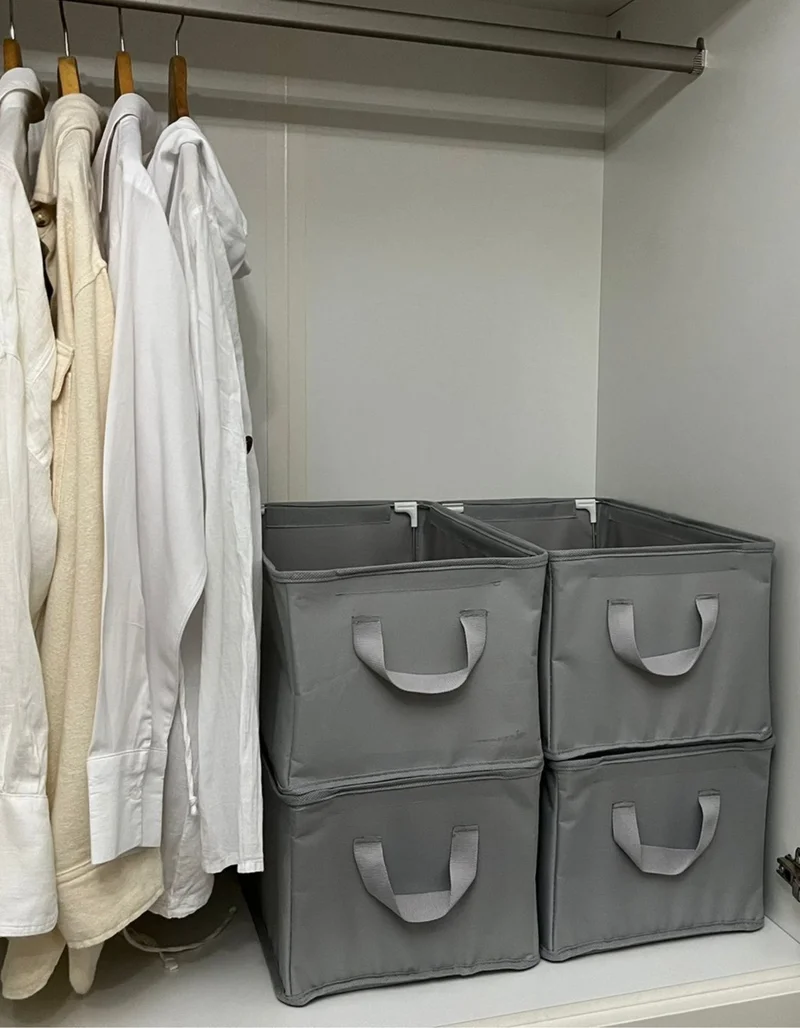 Seryat 4 Pieces Closet Organizer Shelf Organizer Storage Foldable Clothes Organizer 45X25X20