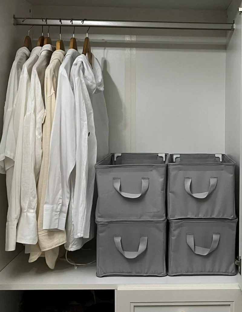 Seryat 4 Pieces Closet Organizer Shelf Organizer Storage Foldable Clothes Organizer 45X25X20