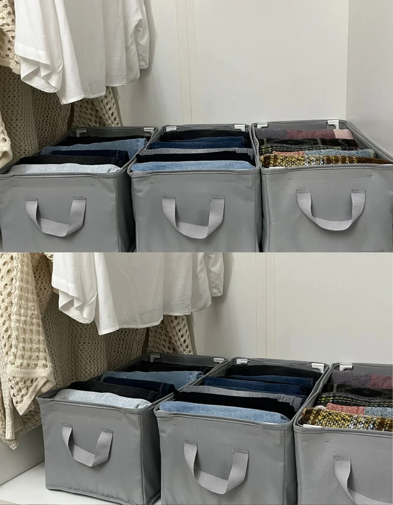 Seryat 4 Pieces Closet Organizer Shelf Organizer Storage Foldable Clothes Organizer 45X25X20