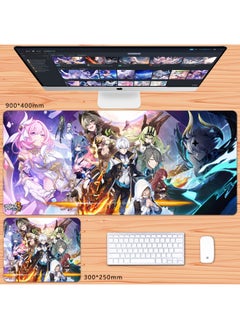 No Overlock Honkai Impact 3 Mouse Pad Extra Large Animation Kiana Dem Lisa Alicia Two-Dimensional Notebook-Color:80x30cm Thickness 3mm-Pattern:Fleeting Years