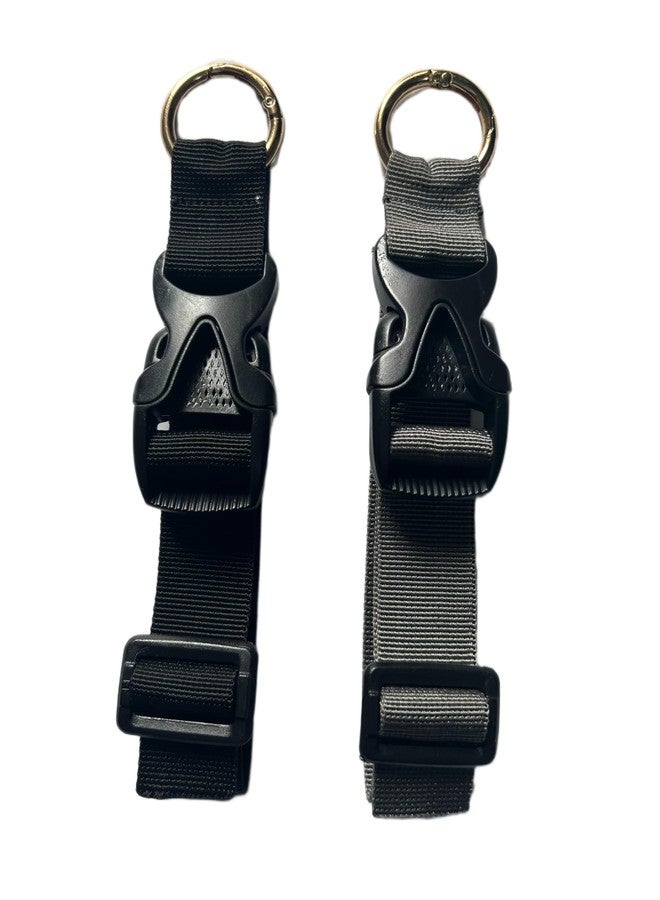 BASRI Travel Luggage Hooks, Belt with Lock Buckle and O Ring Carabiner Clip for Suitcases, Luggage, and Trolley Bags, Backpack, Travelling Strap (Black, 1 INCH) - Image 1