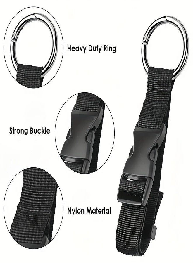 BASRI Travel Luggage Hooks, Belt with Lock Buckle and O Ring Carabiner Clip for Suitcases, Luggage, and Trolley Bags, Backpack, Travelling Strap (Black, 1 INCH) - Image 5