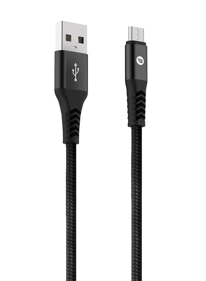 بايكرون شحن ومزامنة USB-A إلى Micro-USB ممتاز مع طبقة خارجية من ألياف الأراميد فائقة المتانة والمضادة للرصاص بطول 1.2 متر أسود - Image 2