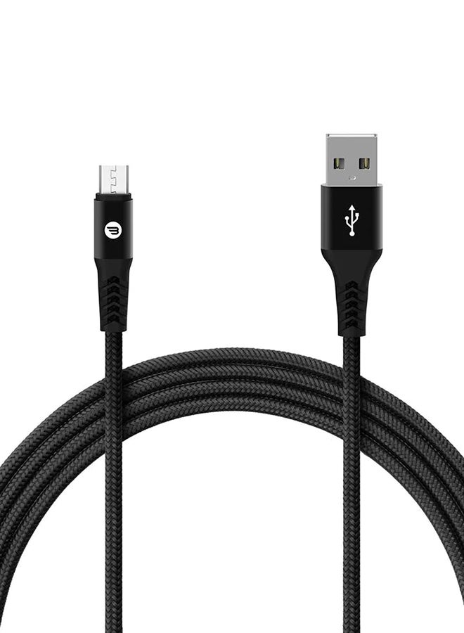 بايكرون شحن ومزامنة USB-A إلى Micro-USB ممتاز مع طبقة خارجية من ألياف الأراميد فائقة المتانة والمضادة للرصاص بطول 1.2 متر أسود - Image 1