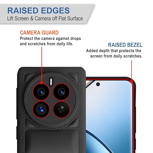 CEDO Realme 12 Pro / 12 Pro+ Plus/Realme P1 Pro (5G) Back Cover | Camera Bump & 360° Flexible Puff Armor Protection | Matte Soft Silicon Shock Proof Rubberised Back Case Cover (Black) - Image 2