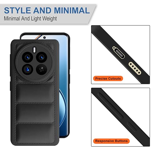 CEDO Realme 12 Pro / 12 Pro+ Plus/Realme P1 Pro (5G) Back Cover | Camera Bump & 360° Flexible Puff Armor Protection | Matte Soft Silicon Shock Proof Rubberised Back Case Cover (Black) - Image 4