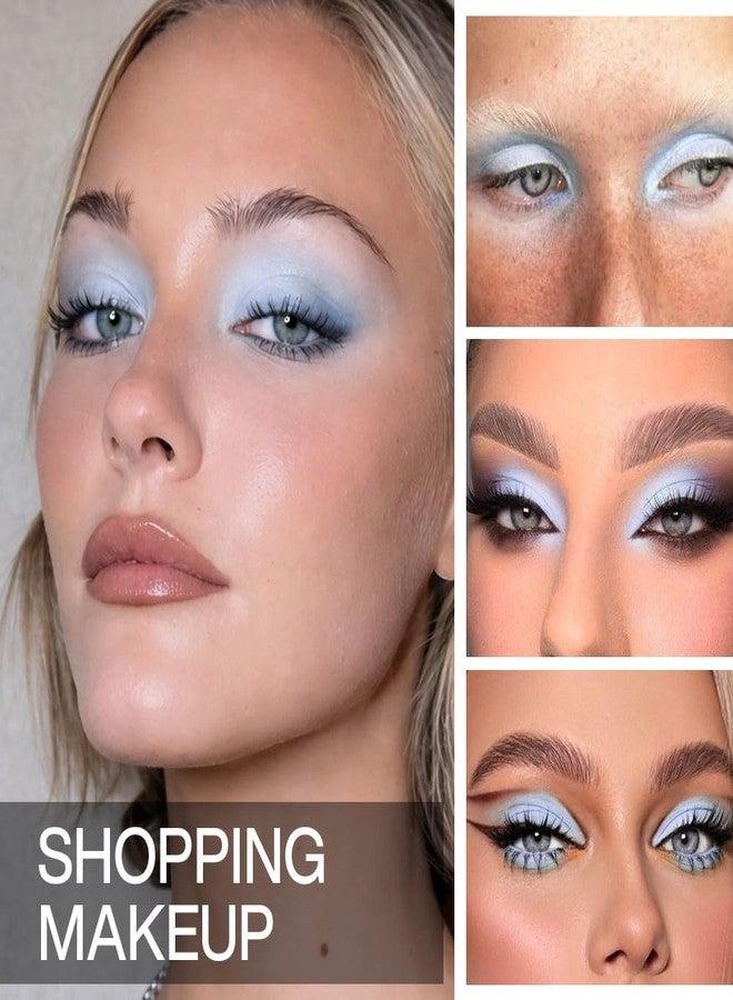 ecofavor Matte Ice Blue Single Eyeshadow with Applicator, High Pigment Sky Blue Prime Eye Shadow Palette, Blendable Long Lasting Waterproof Eye Enhancers Neutral Powder Daily Eyeshadow Makeup Sensitive Skins - Image 3