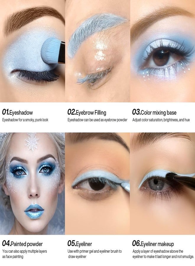 ecofavor Matte Ice Blue Single Eyeshadow with Applicator, High Pigment Sky Blue Prime Eye Shadow Palette, Blendable Long Lasting Waterproof Eye Enhancers Neutral Powder Daily Eyeshadow Makeup Sensitive Skins - Image 4