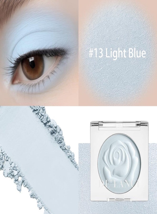 ecofavor Matte Ice Blue Single Eyeshadow with Applicator, High Pigment Sky Blue Prime Eye Shadow Palette, Blendable Long Lasting Waterproof Eye Enhancers Neutral Powder Daily Eyeshadow Makeup Sensitive Skins - Image 2