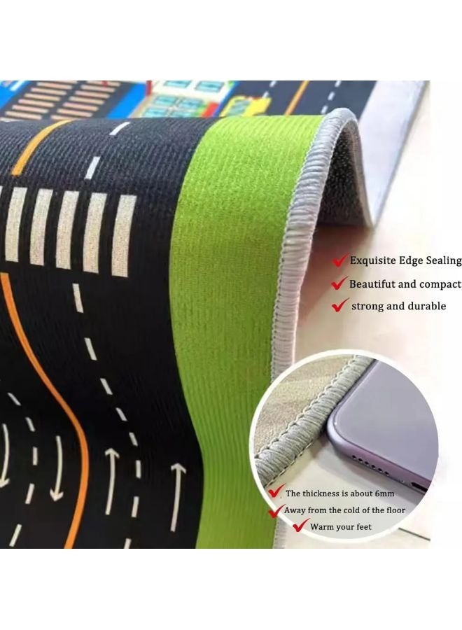 فيكسبلورن سجادة ألعاب للأطفال حديثي الولادة، سجاد سيارات للأطفال، سجاد أرضي مانع للانزلاق للأطفال، سجاد ألعاب تعليمي للأطفال لغرفة اللعب وغرفة النوم، سجادة تعليمية ممتعة للأطفال  120*160 سم - Image 3