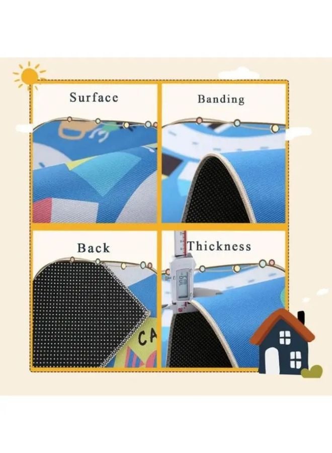 فيكسبلورن سجادة ألعاب للأطفال حديثي الولادة، سجاد سيارات للأطفال، سجاد أرضي مانع للانزلاق للأطفال، سجاد ألعاب تعليمي للأطفال لغرفة اللعب وغرفة النوم، سجادة تعليمية ممتعة للأطفال  120*160 سم - Image 4