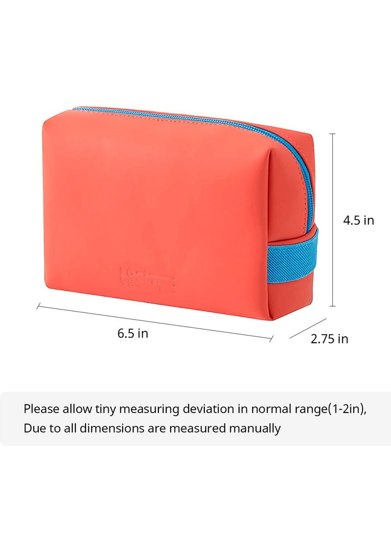 KASTWAVE Cosmetic Bag Makeup Bag for Purse Pouch Travel Beauty Zipper Organizer Bag Gifts for Girl Women, PU Leather Washable Waterproof Make Up Organizer for Brushes, Beauty, Eyeshadow Palette, Lipstick - Image 4