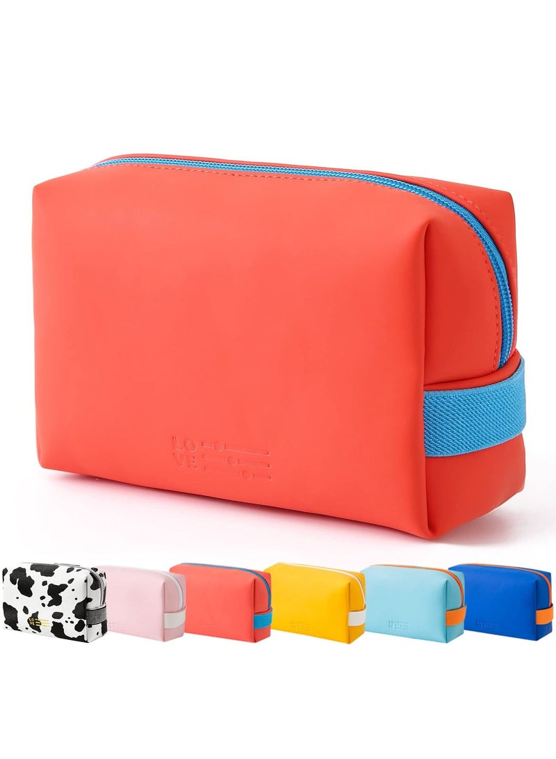 KASTWAVE Cosmetic Bag Makeup Bag for Purse Pouch Travel Beauty Zipper Organizer Bag Gifts for Girl Women, PU Leather Washable Waterproof Make Up Organizer for Brushes, Beauty, Eyeshadow Palette, Lipstick - Image 1