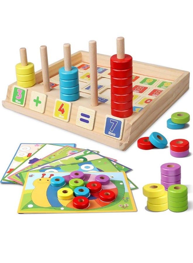Lydaz ألعاب ليداز مونتيسوري الرياضية، ألعاب كتل الأرقام الخشبية للأطفال، لعبة تعليمية لرياض الأطفال، مستلزمات ضرورية لفصل ما قبل المدرسة، هدية لعبة أحجية العد STEM للأطفال من 3 إلى 6 سنوات - Image 1