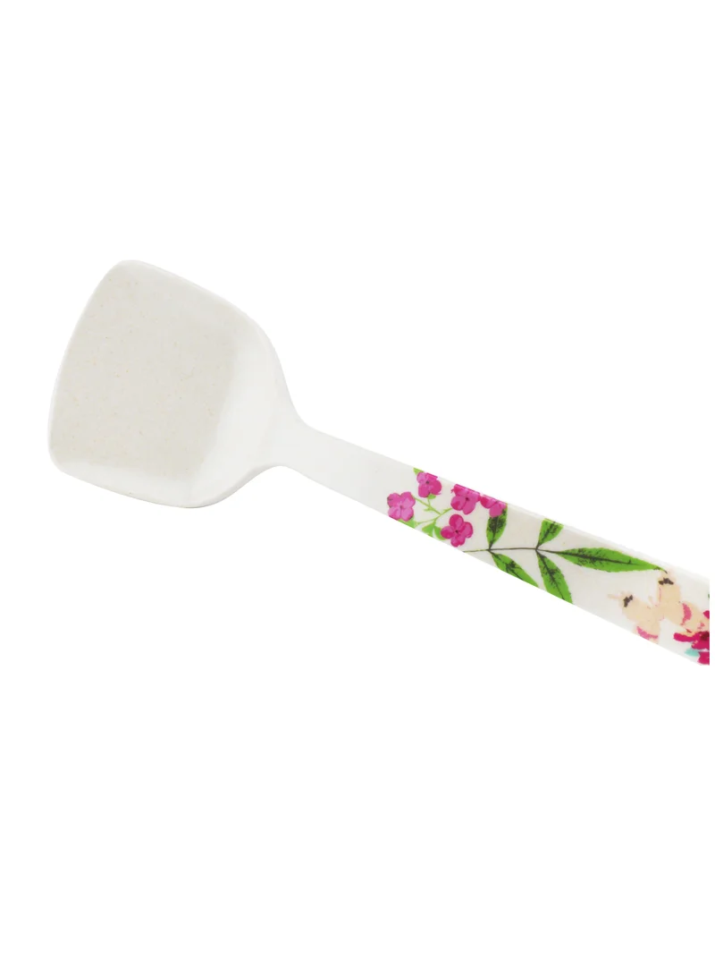 Cuisine Art Bamboo Fiber Flower Design Turner White 32cm