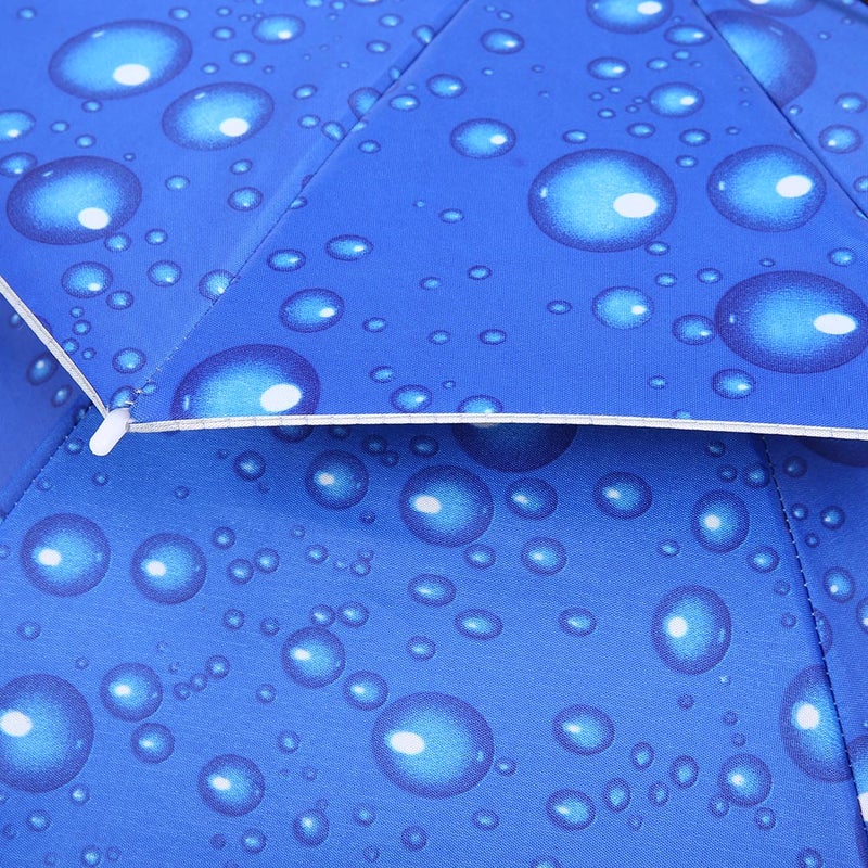 77cm Sunscreen Windproof Head Mounted Umbrella Top Folding Hat Umbrella(Raindrop Blue) - Image 1