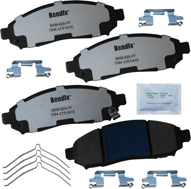 Bendix Fleet Metlok MKD1094FM Semi-Metallic Front Brake Pads for Select Models Chevrolet City Express, Nissan Frontier, LEAF, NV200, Pathfinder, Xterra, Suzuki Equator - Image 1