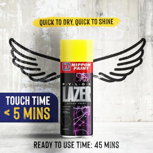 Nippon Paint Pylox Spray Paint (400ML, Lemon Yellow)-Quick Drying & Low Odor Aerosol Paint for Wood, Metal, Plastic, Glass-Multipurpose DIY Paint for Art n Craft, Furniture, Home Décor, Automotive - Image 5